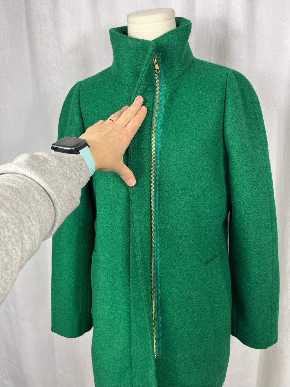 J. Crew Mercantile City Coat in Green. - Picture 7 of 12